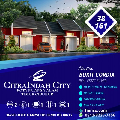 38/161, Cordia 36/90 hoek, siap huni, CitraIndah City